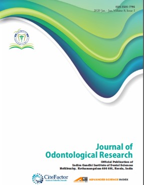 J Odontol Res 2020 Volume 8 Issue 1
